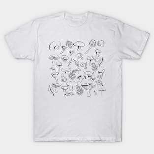 Black and white mushrooms T-Shirt